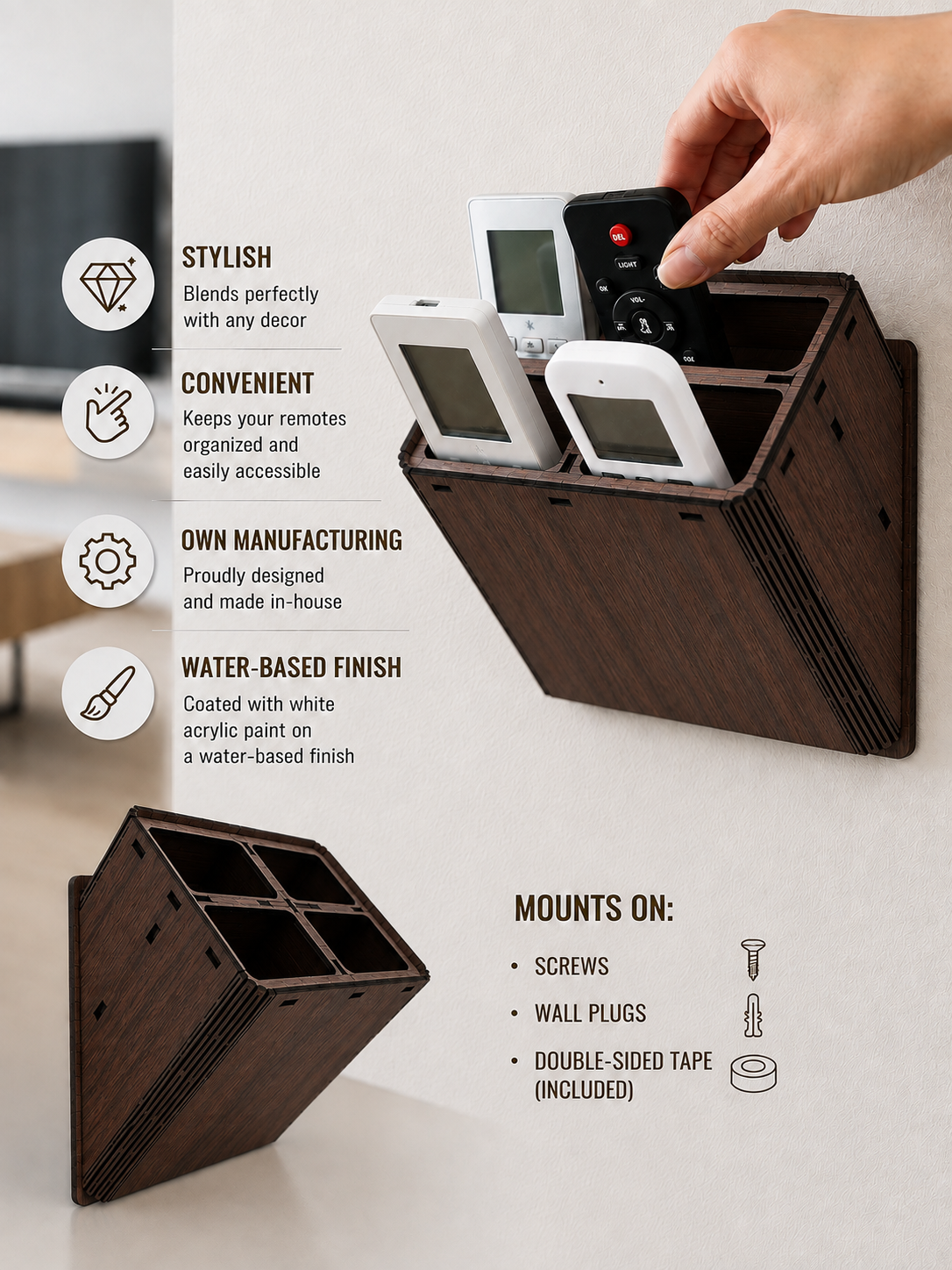4 Compartment Remote Organizer