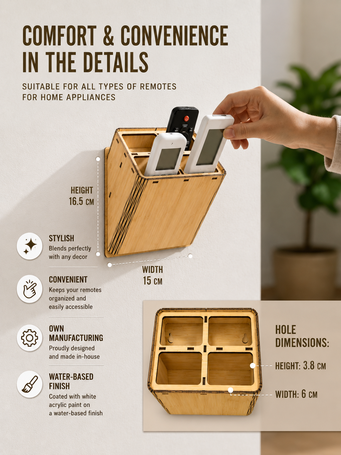 4 Compartment Remote Organizer