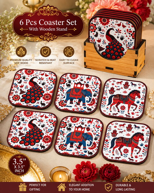 Wooden Tea Coaster Set