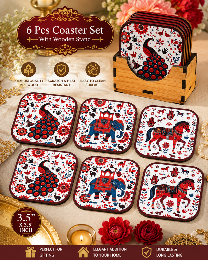 Wooden Tea Coaster Set