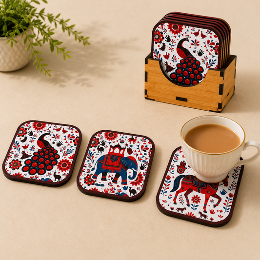 Wooden Tea Coaster Set