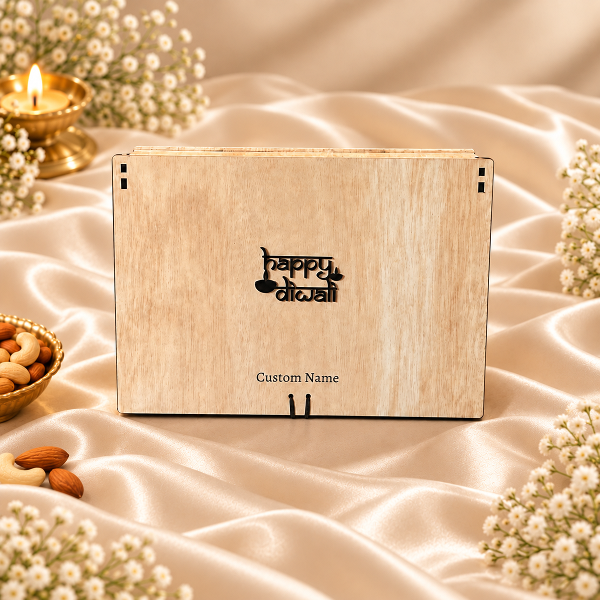 Prelam MDF Box – 12x8x3 Inch – primary view on cream satin background