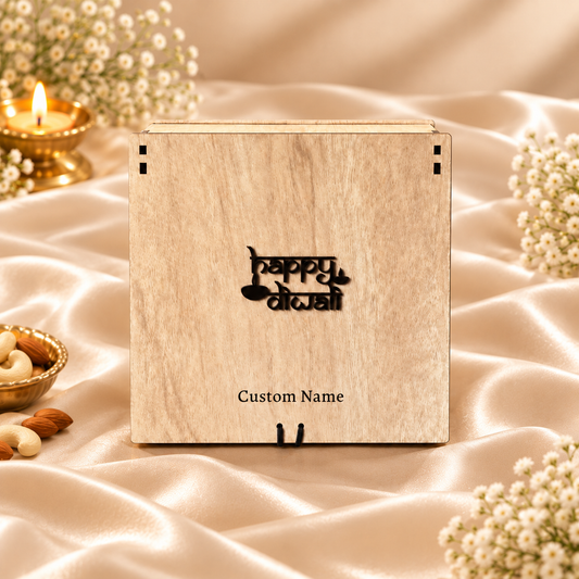Prelam MDF Box – 8x8x3 Inch – primary view on cream satin background