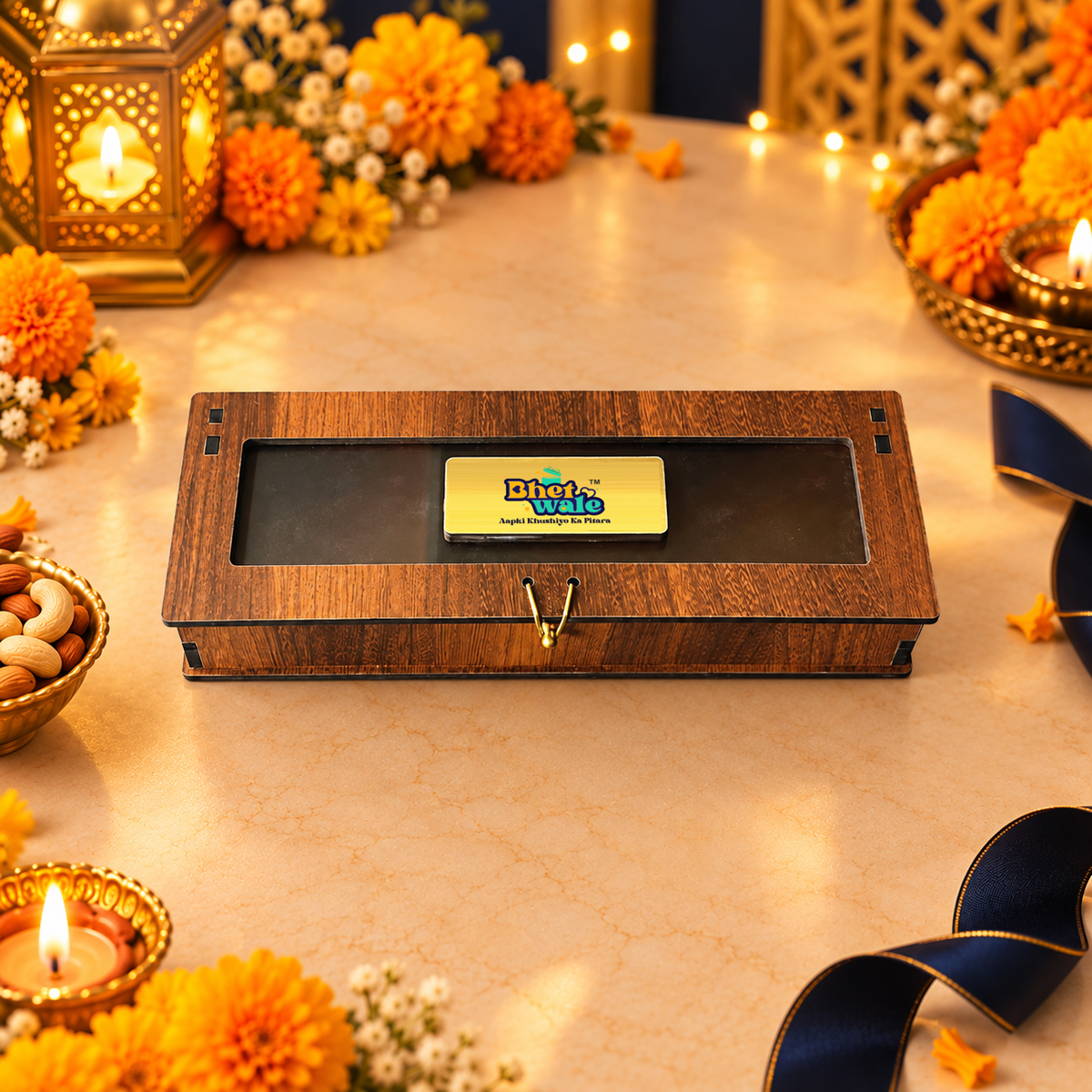 Prelam MDF Dryfruit Box – 3 Slab (60gm) – primary view in Diwali setting