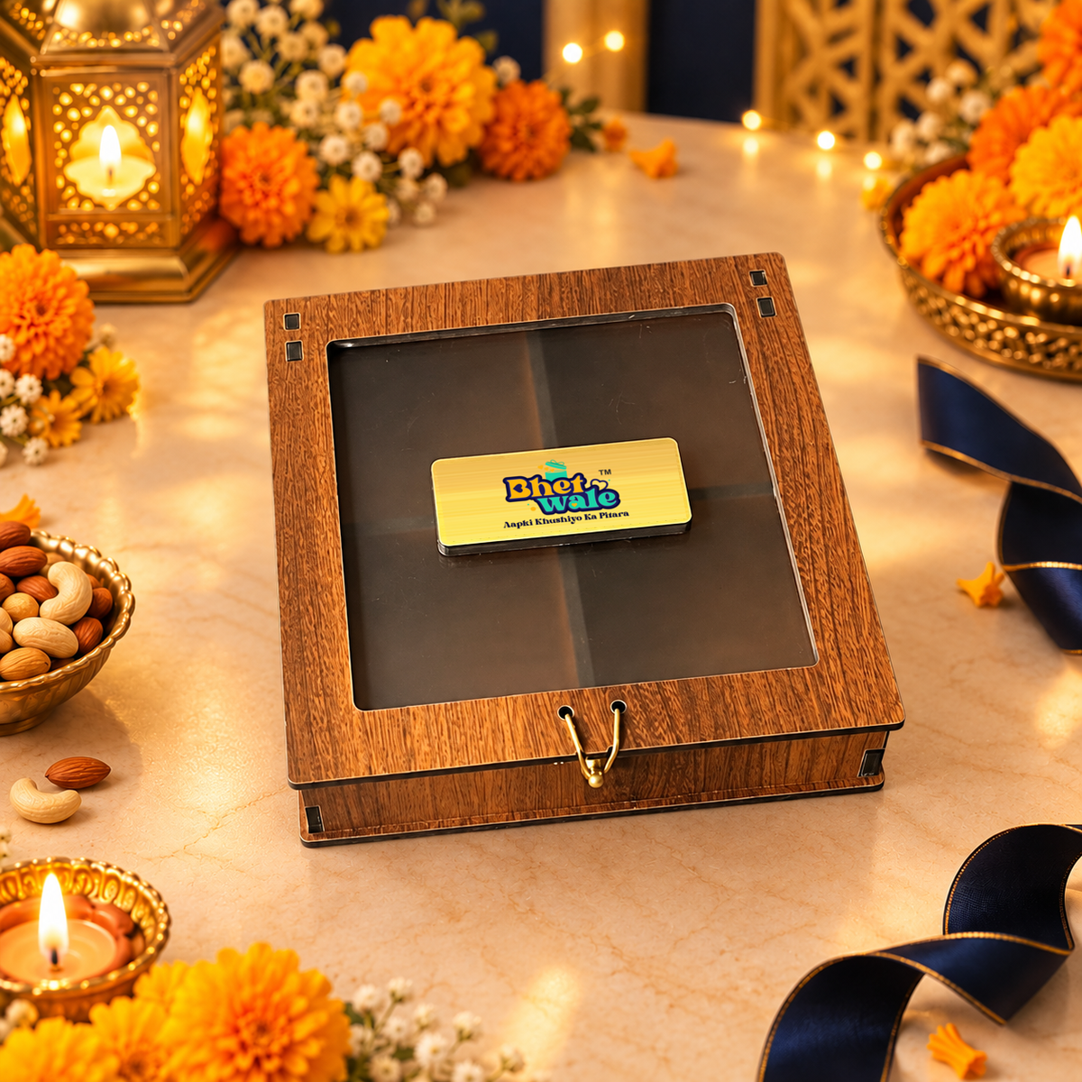 Prelam MDF Dryfruit Box – 4 Slab (60gm) – primary view in Diwali setting