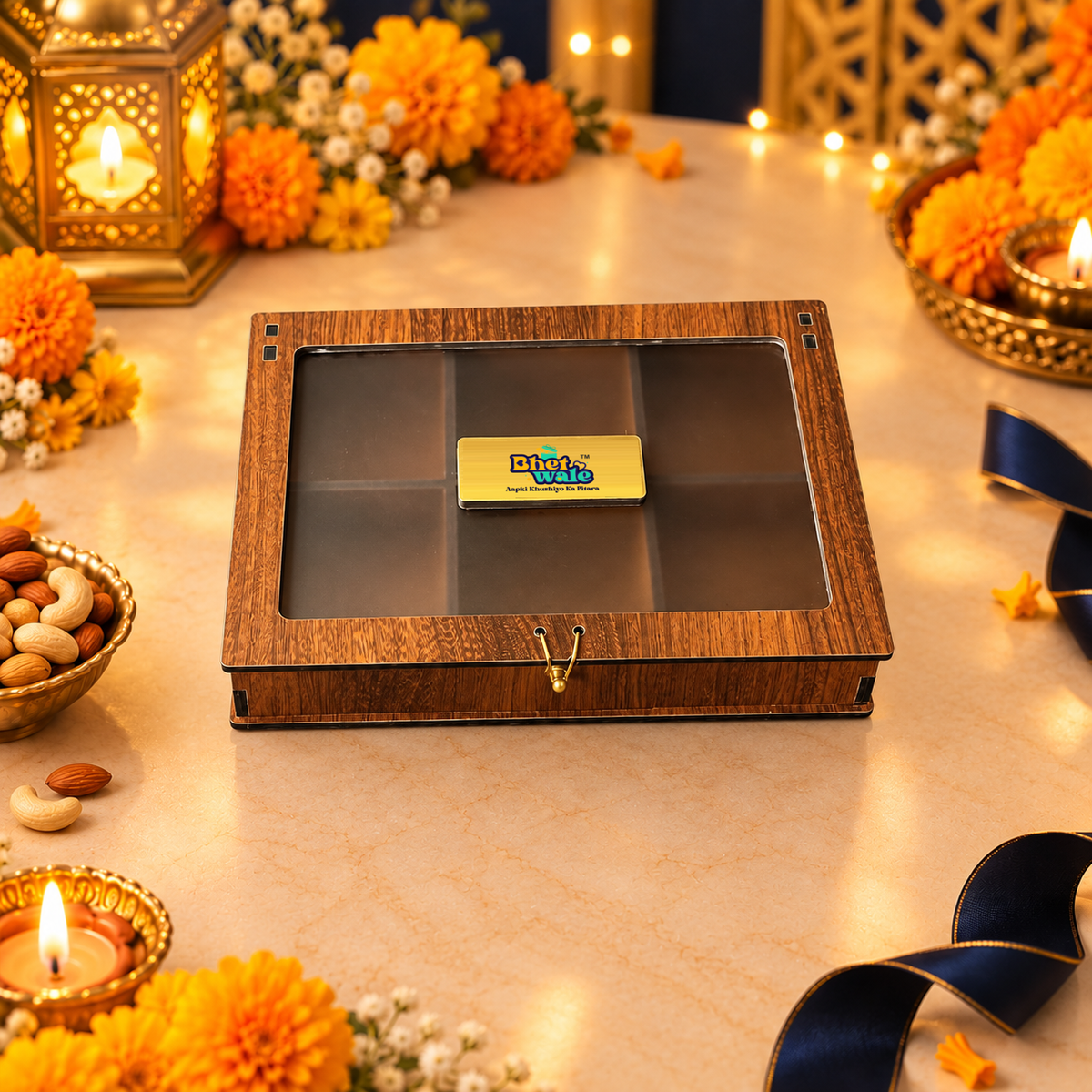 Prelam MDF Dryfruit Box – 6 Slab (60gm) – primary view in Diwali setting