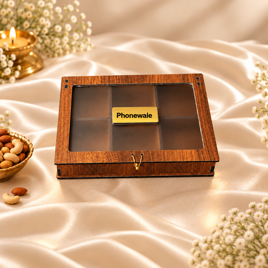 Prelam MDF Dryfruit Box – 6 Slab (60gm) – primary view on cream satin background