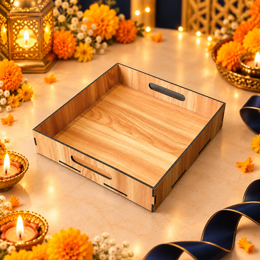 Prelam MDF Tray – 10x10x2 Inch – primary view in Diwali setting