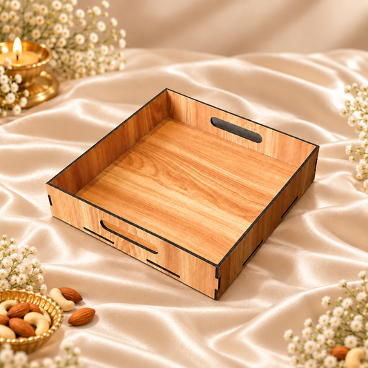 Prelam MDF Tray – 10x10x2 Inch – primary view on cream satin background