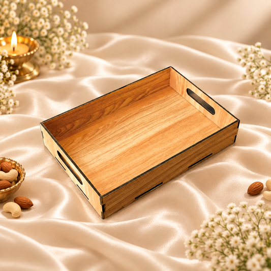 Prelam MDF Tray – 12x8x2 Inch – primary view on cream satin background
