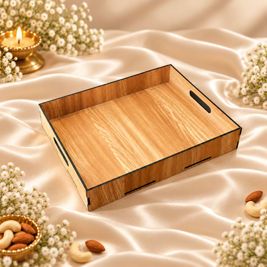 Prelam MDF Tray – 14x11x2 Inch – primary view on cream satin background