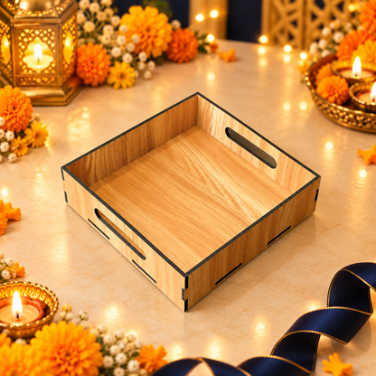 Prelam MDF Tray – 8x8x2 Inch – primary view in Diwali setting