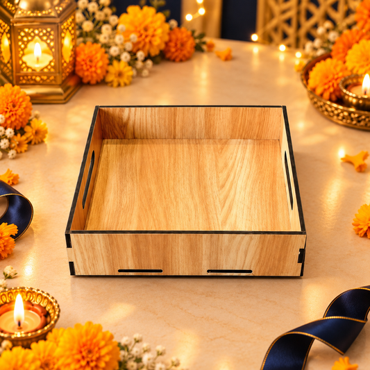 Prelam MDF Tray – 8x8x2 Inch – secondary view in Diwali setting